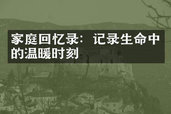 家庭回忆录：记录生命中的温暖时刻