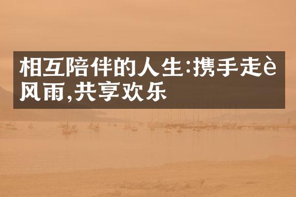 相互陪伴的人生:携手走过风雨,共享欢乐