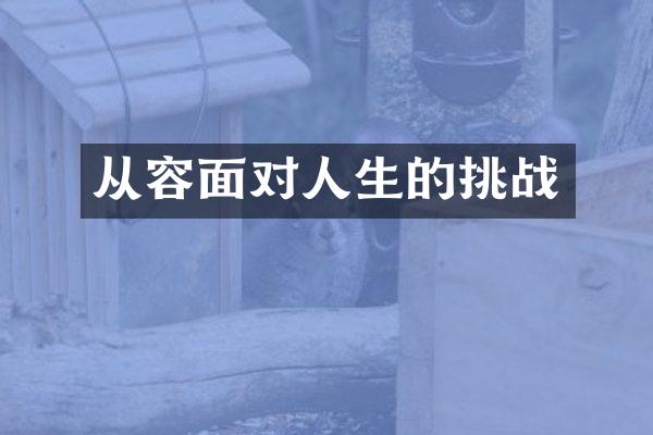从容面对人生的挑战
