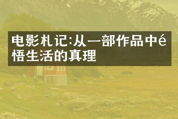 电影札记:从一作品中领悟生活的真理