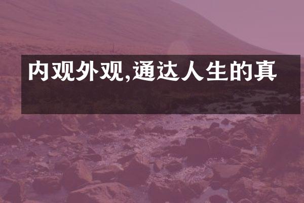内观外观,通达人生的真理