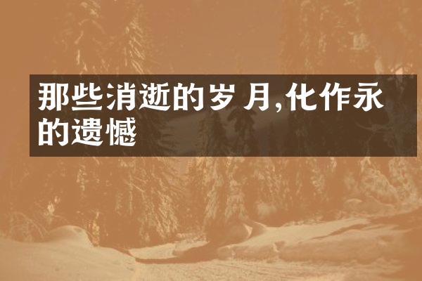 那些消逝的岁月,化作永恒的遗憾