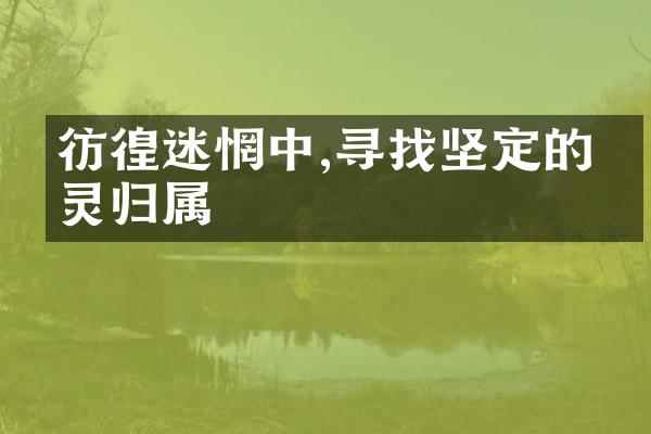 彷徨迷惘中,寻找坚定的心灵归属