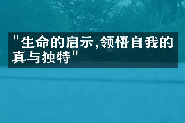 "生命的启示,领悟自我的本真与独特"