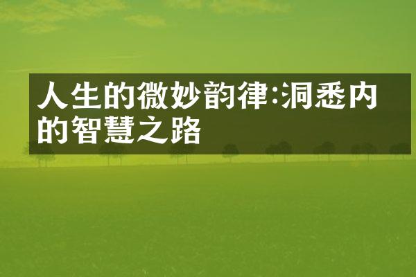 人生的微妙韵律:洞悉内心的智慧之路