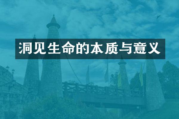 洞见生命的本质与意义