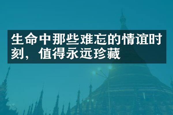 生命中那些难忘的情谊时刻，值得永远珍藏