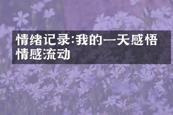 情绪记录:我的一天感悟与情感流动