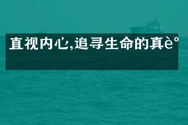 直视内心,追寻生命的真谛