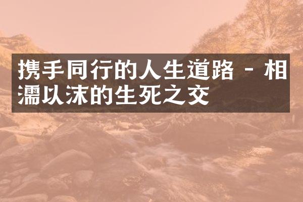 携手同行的人生道路 - 相濡以沫的生死之交