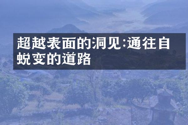 超越表面的洞见:通往自我蜕变的道路