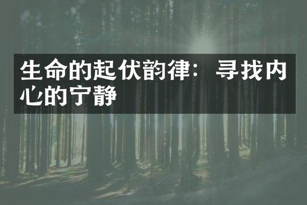 生命的起伏韵律：寻找内心的宁静
