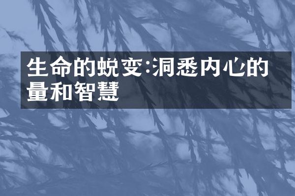 生命的蜕变:洞悉内心的力量和智慧