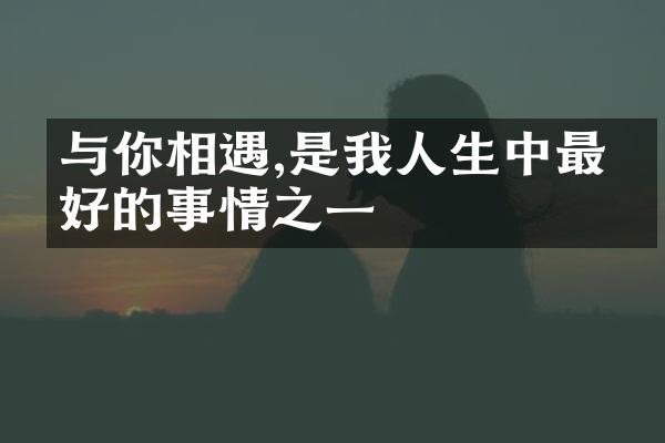 与你相遇,是我人生中最美好的事情之一