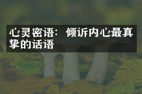 心灵密语：倾诉内心最真挚的话语