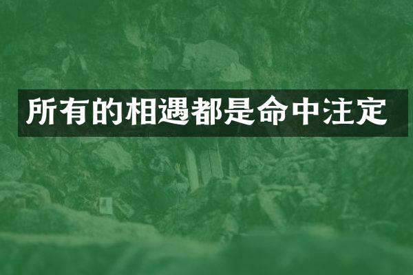 所有的相遇都是命中注定