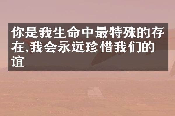 你是我生命中最特殊的存在,我会永远珍惜我们的友谊
