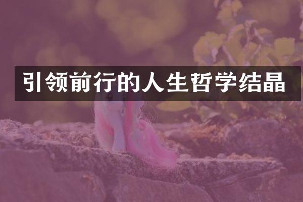 引领前行的人生哲学结晶