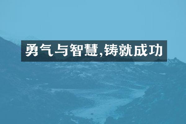 勇气与智慧,铸就成功