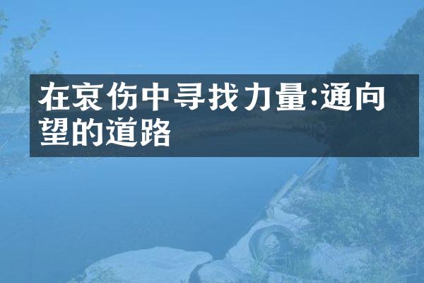 在哀伤中寻找力量:通向希望的道路