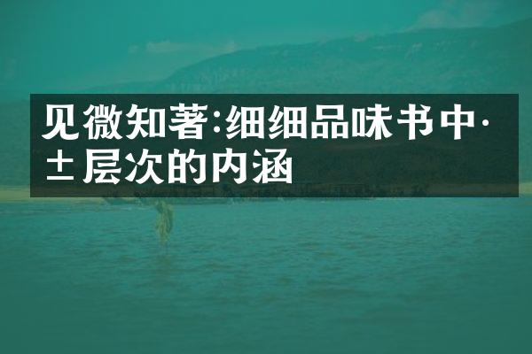 见微知著:细细品味书中深层次的内涵