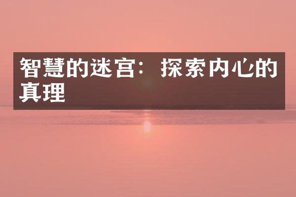 智慧的迷宫：探索内心的真理