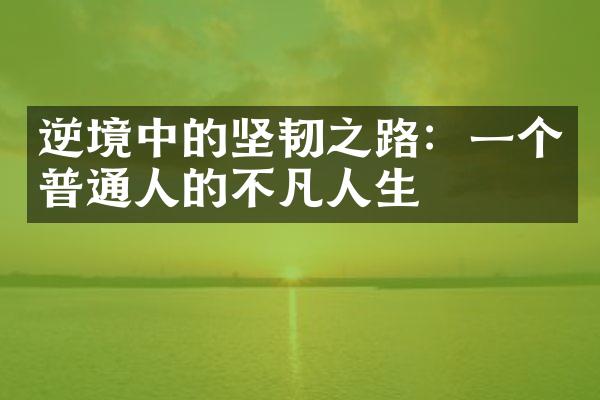 逆境中的坚韧之路：一个普通人的不凡人生