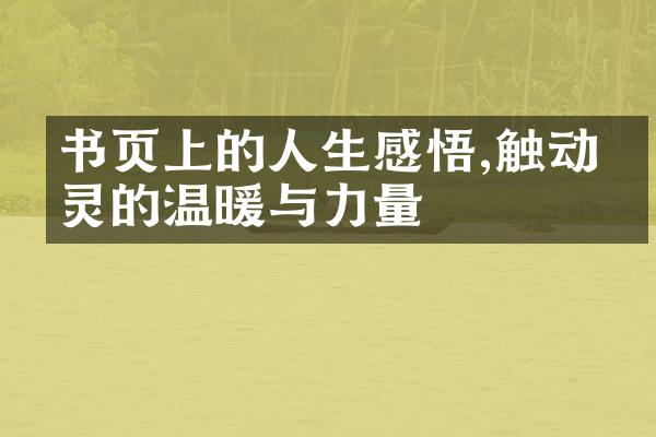 书页上的人生感悟,触动心灵的温暖与力量