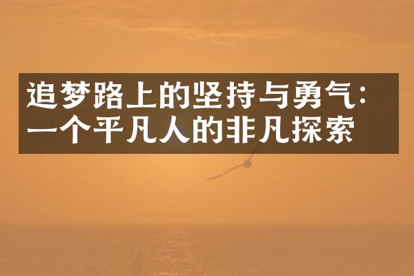 追梦路上的坚持与勇气：一个平凡人的非凡探索