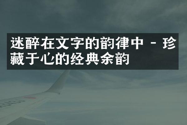 迷醉在文字的韵律中 - 珍藏于心的经典余韵
