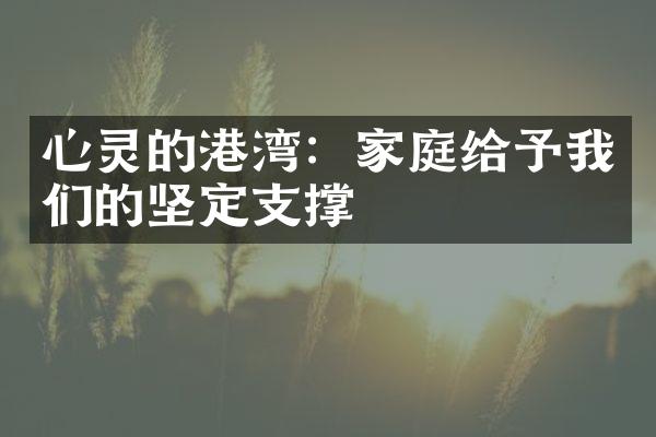 心灵的港湾：家庭给予我们的坚定支撑