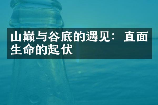山巅与谷底的遇见：直面生命的起伏