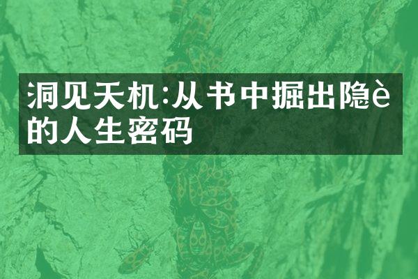 洞见天机:从书中掘出隐藏的人生密码