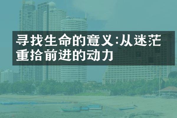 寻找生命的意义:从迷茫中重拾前进的动力