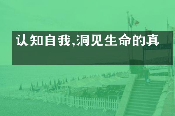 认知自我,洞见生命的真理