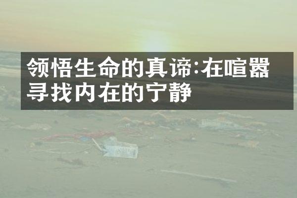 领悟生命的真谛:在喧嚣中寻找内在的宁静