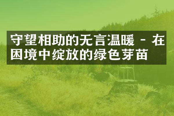 守望相助的无言温暖 - 在困境中绽放的绿色芽苗