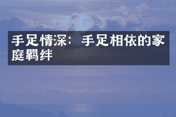 手足情深：手足相依的家庭羁绊