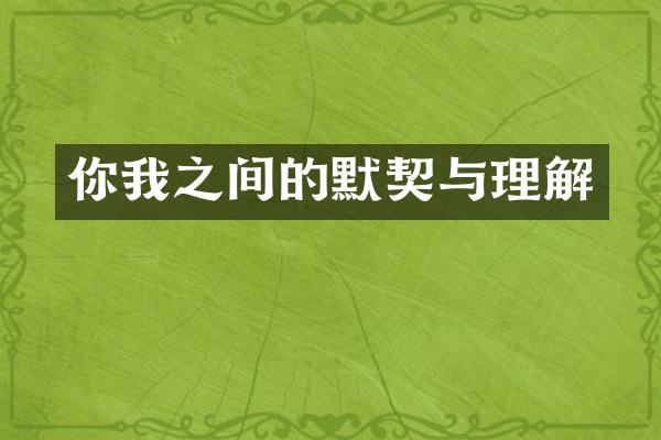 你我之间的默契与理解
