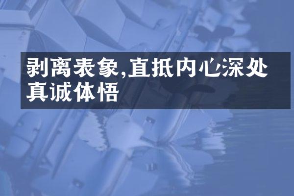 剥离表象,直抵内心深处的真诚体悟