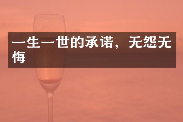 一生一世的承诺，无怨无悔