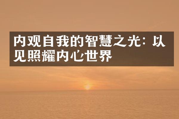 内观自我的智慧之光: 以洞见照耀内心世界