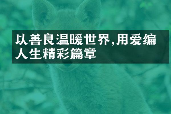以善良温暖世界,用爱编织人生精彩篇章