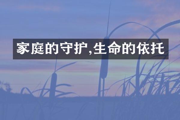 家庭的守护,生命的依托