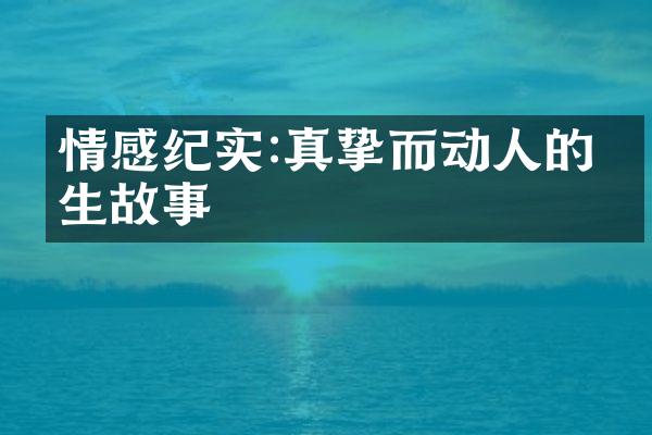 情感纪实:真挚而动人的人生故事