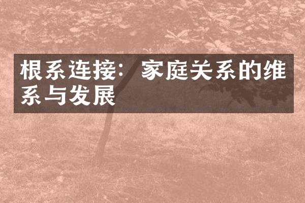 根系连接：家庭关系的维系与发展