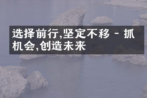 选择前行,坚定不移 - 抓住机会,创造未来