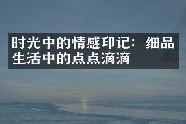时光中的情感印记：细品生活中的点点滴滴