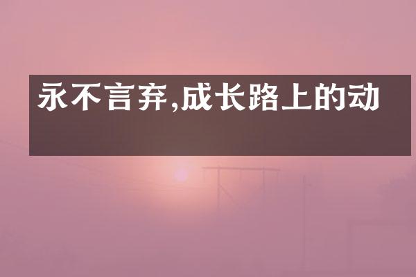 永不言弃,成长路上的动力