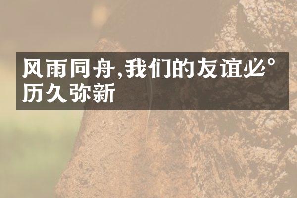 风雨同舟,我们的友谊必将历久弥新